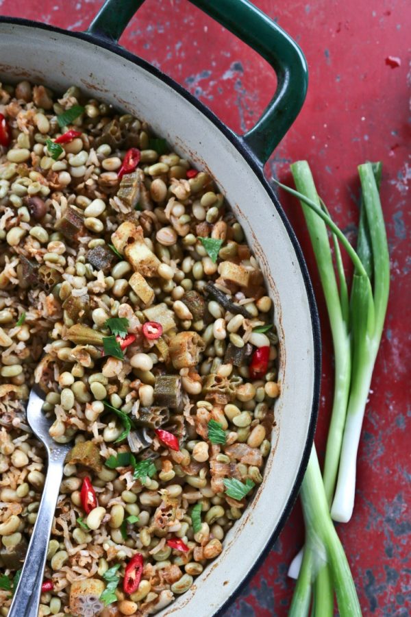 Hoppin John southern dish black eyed peas