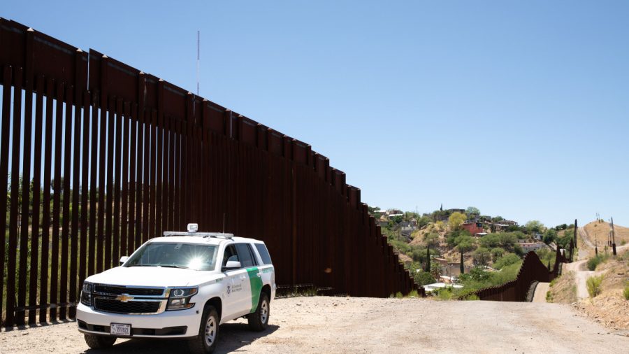 border patrol at fence