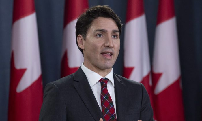 Canadian Prime Minister Justin Trudeau participates in an end of session news conference in Ottawa on Dec. 19, 2018. (The Canadian Press/Adrian Wyld)