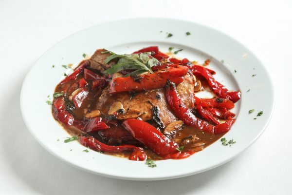 Pork chop with vinegar peppers from Patsy's Italian Restaurant