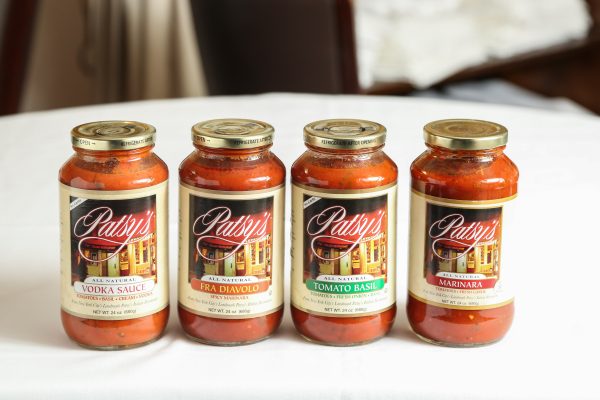 jars of tomato sauce from Patsy's italian restaurant