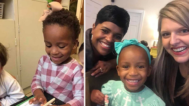 (Left) Baby Haley, her adoptive mother (Right) Stephanie Hollifield, and Monica, the African-American woman who taught Stephanie how to take care of Haley's hair. (Facebook | Stephanie Hollifield)