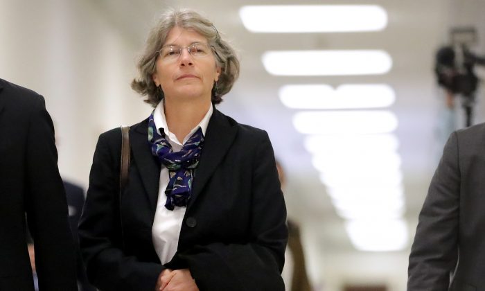 Nellie Ohr arrives for a closed-door interview with investigators from the House Judiciary and Oversight committees on Capitol Hill on Oct. 19, 2018. (Chip Somodevilla/Getty Images)