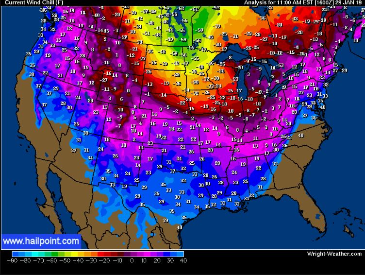 Temperatures could hit -45°C as life-threatening cold grips US