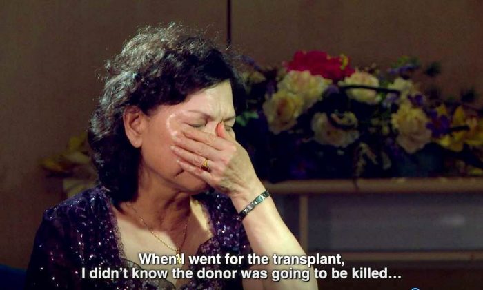 Taiwanese resident Xiusong Tu as she talks about her transplant surgery in China in the documentary “Human Harvest.” (Courtesy "Human Harvest" documentary)