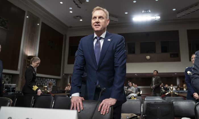 Acting Defense Secretary Patrick Shanahan goes before the Senate Armed Services Committee to discuss the Department of Defense budget, on Capitol Hill in Washington, DC on March 14, 2019.  (J. Scott Applewhite/AP)