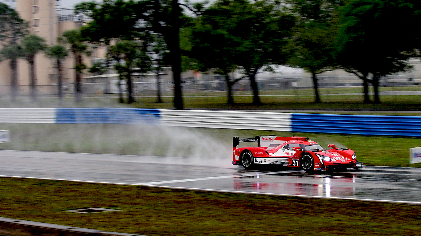 The #31 Whelen Cadillac took the lead early on.