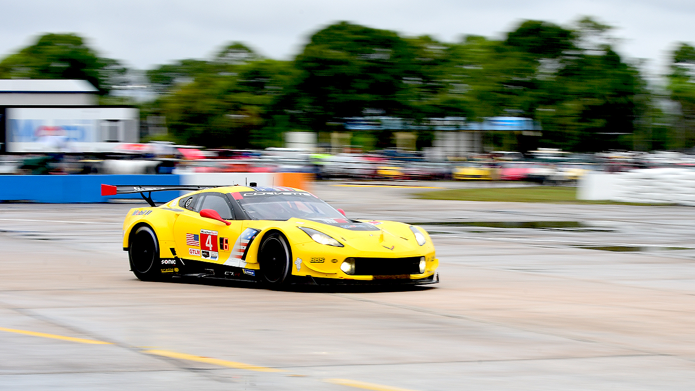 The #4 Corvette suffered a broken alternator belt and a broken halfshaft.