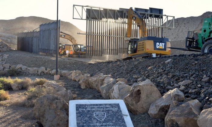 New border wall being constructed by We Build the Wall in the El Paso, Texas, metropolitan area on May 24, 2019. (Courtesy of We Build the Wall, Inc.)