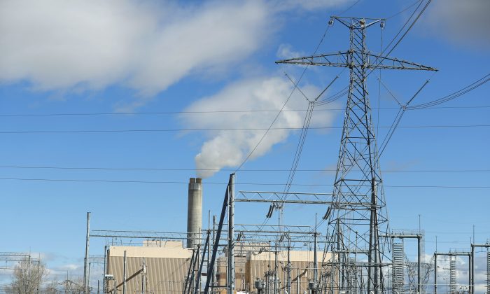 Power lines outside Delta, Utah on March 28, 2016. (George Frey/Getty Images)