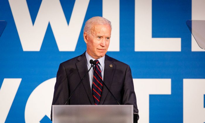 Former vice president and 2020 Democratic presidential candidate Joe Biden speaks to a crowd at a Democratic National Committee event at Flourish in Atlanta on June 6, 2019. (Dustin Chambers/Getty Images)