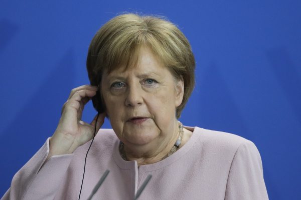 German Chancellor Angela Merkel attends a joint news conference with Ukrainian President Volodymyr Zelenskiy 