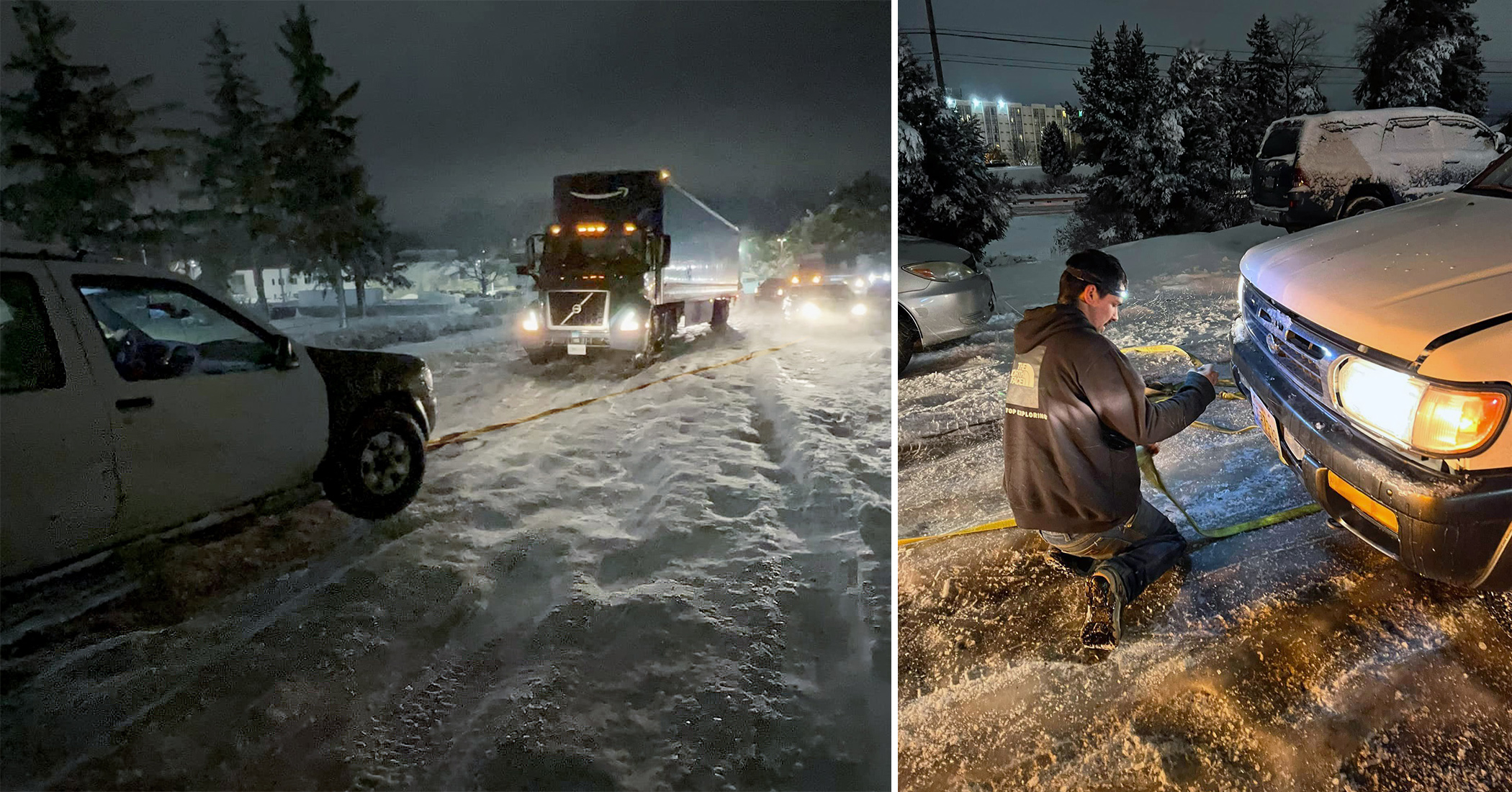 Mechanic Sees Drivers Trapped on Icy Road in Brutal Winter Storm, Frees Them for 7 Hours Till 6 AM