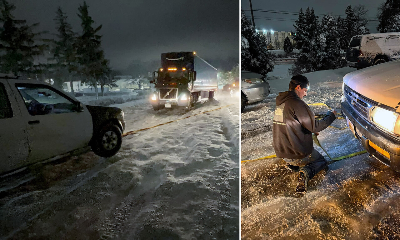 Mechanic Sees Drivers Trapped on Icy Road in Brutal Winter Storm, Frees Them for 7 Hours Till 6 AM