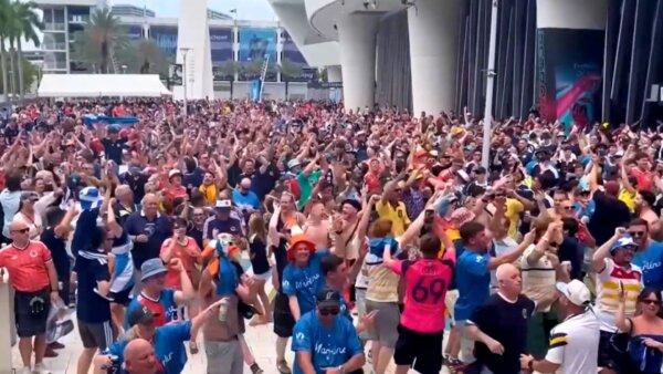 Scottish Fans Sing and Dance Outside Miami Marlins Stadium