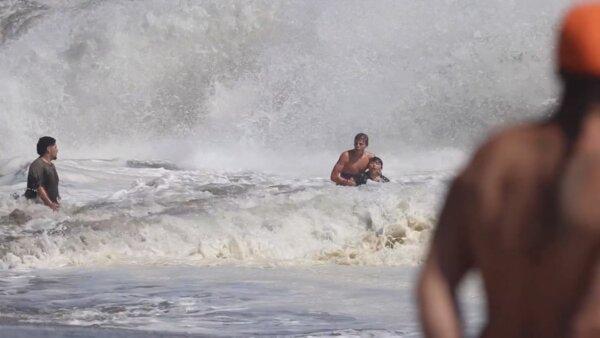 Boy Rescued From Rough Surf at California Beach