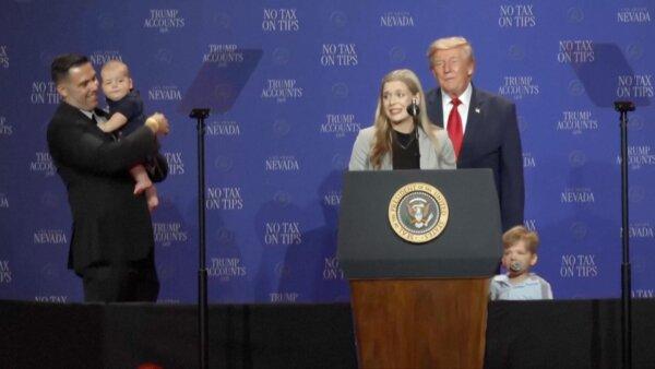 Trump Jogs Across Stage to Stop Toddler From Running Off Edge