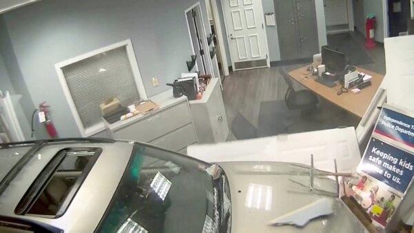 Video Footage Shows Moment Car Crashes Into New Jersey Police Station
