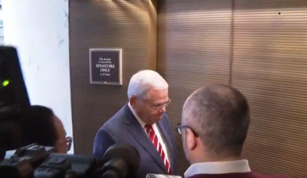Menendez Brushes Off Reporters’ Questions About Bribery Charges
