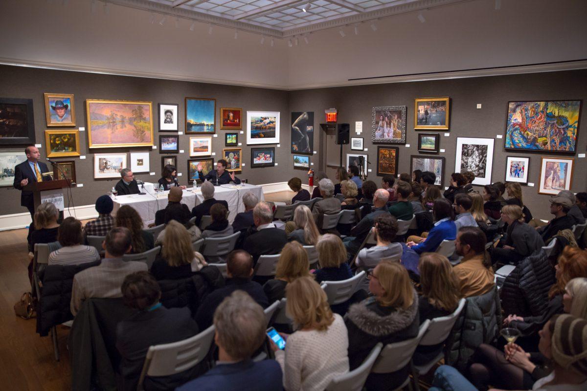 The first "FAA Dialogues" at the Salmagundi Club on Nov. 30, 2017. (Benjamin Chasteen/The Epoch Times)