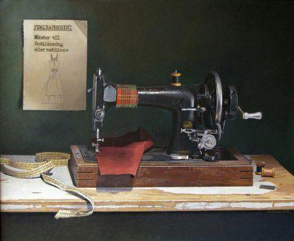 “Sewing Machine,” 2008, by Atle Skudal. Oil on canvas, 26 inches by 13.4 inches. (Courtesy of Atle Skudal)