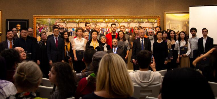 Winners of the 5th NTD International Figure Painting Competition at the Salmagundi Club in New York on Nov. 26, 2019. (Chung I Ho/The Epoch Times)
