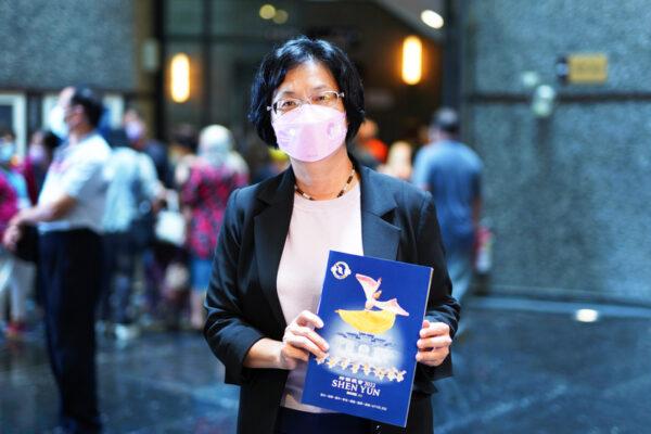 Wang Huei-mei at Shen Yun Performing Arts at Yuanlin Performing Arts Hall in Changhua, Taiwan, on the afternoon of July 3, 2022. (Annie Gong/The Epoch Times)
