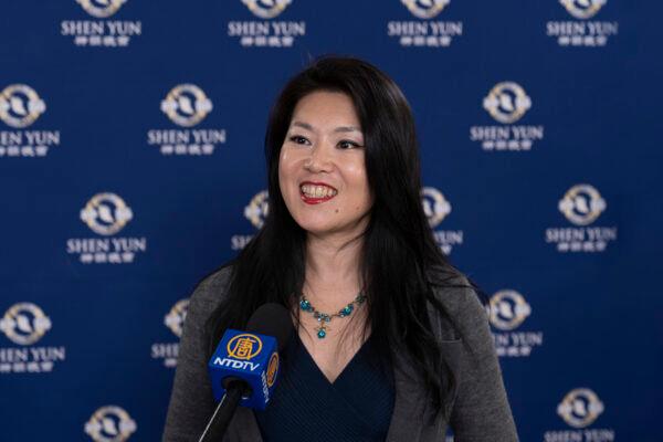 Ms. Satou Mealaya, singer, attends Shen Yun Performing Arts at the Kawaguchi Comprehensive Cultural Center Lilia in Kawaguchi, Japan, on Jan. 19, 2023. (Fujino Takeshi/The Epoch Times)