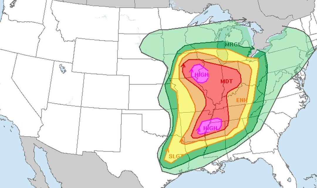 Weather Service: Tens of Millions of People Facing Strong Tornadoes, Destructive Winds