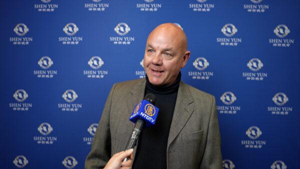 Frédéric Wach, an aircraft manager, experienced Shen Yun in Montpellier on April 17, 2023. (NTD)