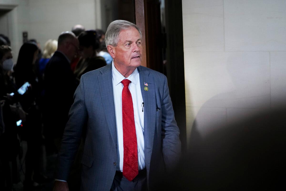 Rep. Ralph Norman (R-S.C.) speaks with reporters after the House Republicans meeting securing the GOP nomination for House Speaker in Washington on Oct. 11, 2023. (Madalina Vasiliu/The Epoch Times)