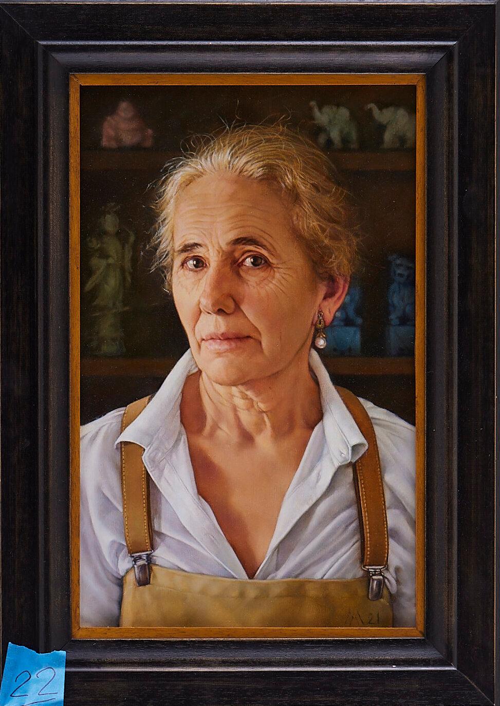 "A Self-Portrait With Pearl Earrings" by Alessandra Marrucchi. (NTD International Figure Painting Competition)