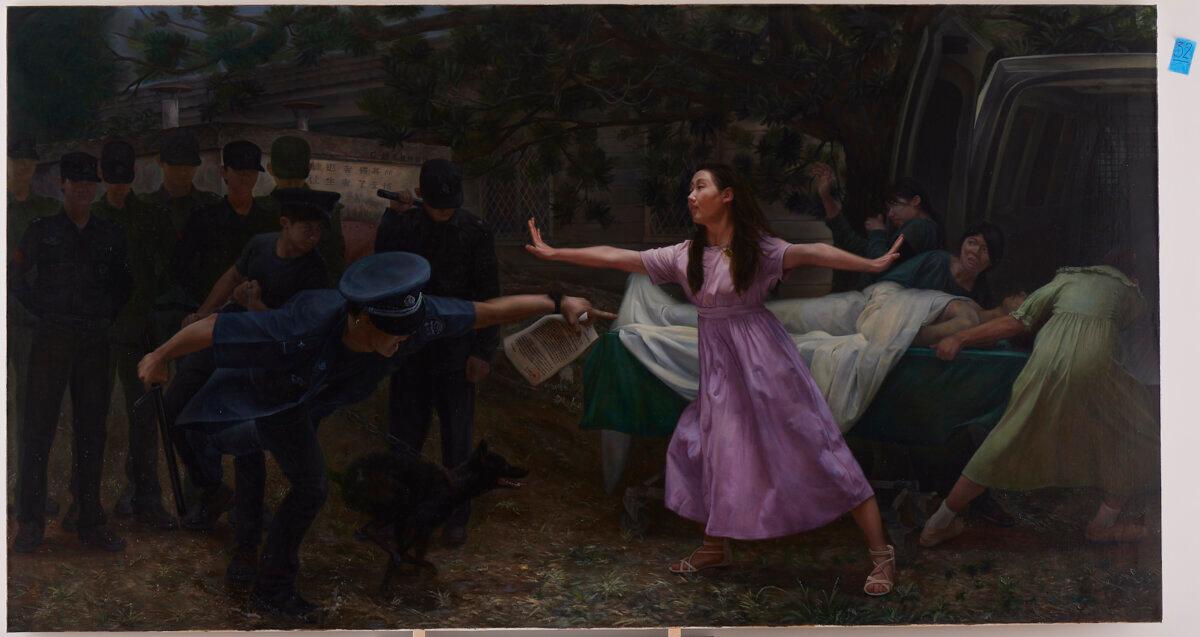 "Protection: Courage in Crisis" by Chih-Chun Liu. (NTD International Figure Painting Competition)