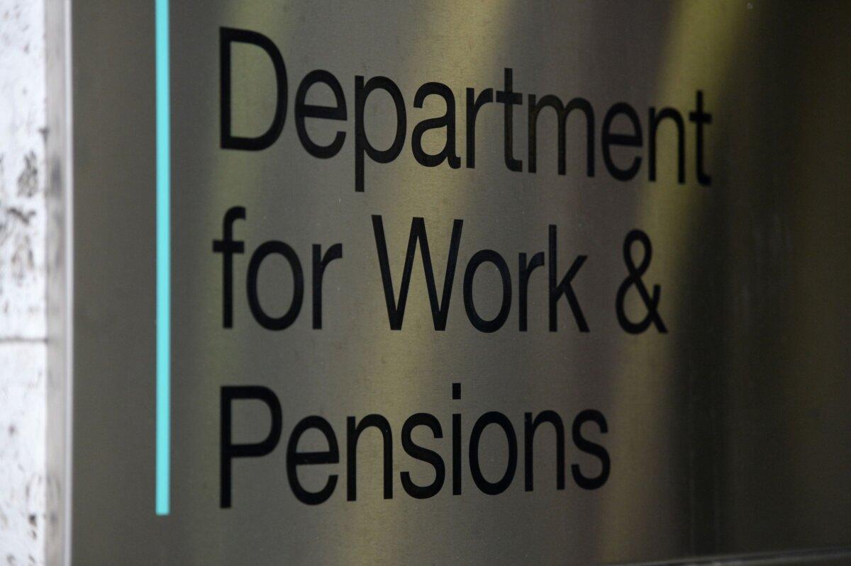 Signage for the Department of Work and Pensions in Westminster, London, in an undated file photo. (PA)