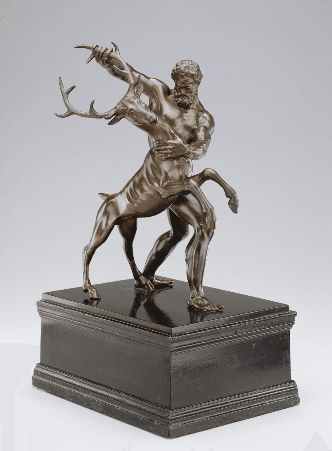 "Hercules and the Arcadian Stag," early 17th century, by Antonio Susini, bronze, after a model by Giovanni da Bologna. Gift of Mrs. Ralph Harman Booth, Detroit Institute of Arts. (Public Domain)