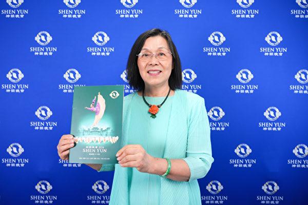 Lu Yen-ching at the Shen Yun Performing Arts performance at Miaobei Art Center on April 14, 2024. (Annie Gong/The Epoch Times)