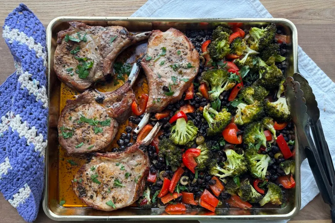 This 1-Pan Pork Chop Dinner Is Savory, Juicy, and Weeknight-Easy